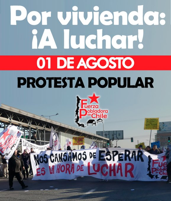 Protesta popular 1ero de Agosto por vivienda: a Luchar